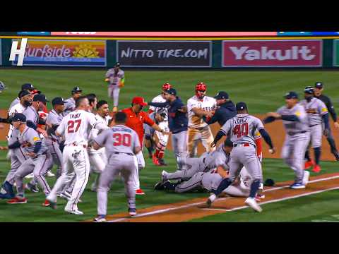 Braves-Angels BENCHES CLEAR in WILD Brawl 😱