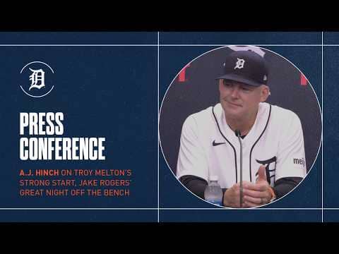 A.J. Hinch on Troy Melton's Start, Jake Rogers Big Role Off the Bench in Tigers Win | 7/8/26