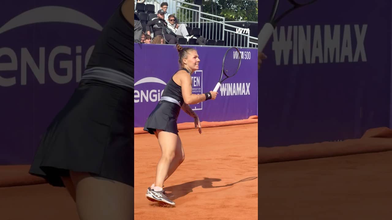 BACK IN IT 💪 Oleksandra Oliynykova battles hard to take the second set 7-5 against Eala. #IS26