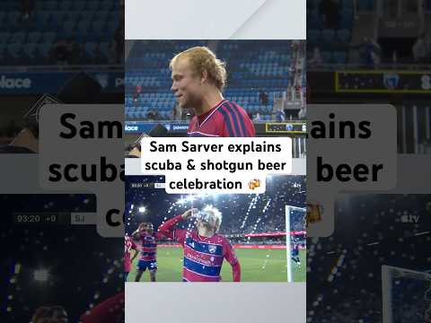 Sam Sarver explains his scuba diving and beer shotgun celebration after scoring winner for @FCDallas