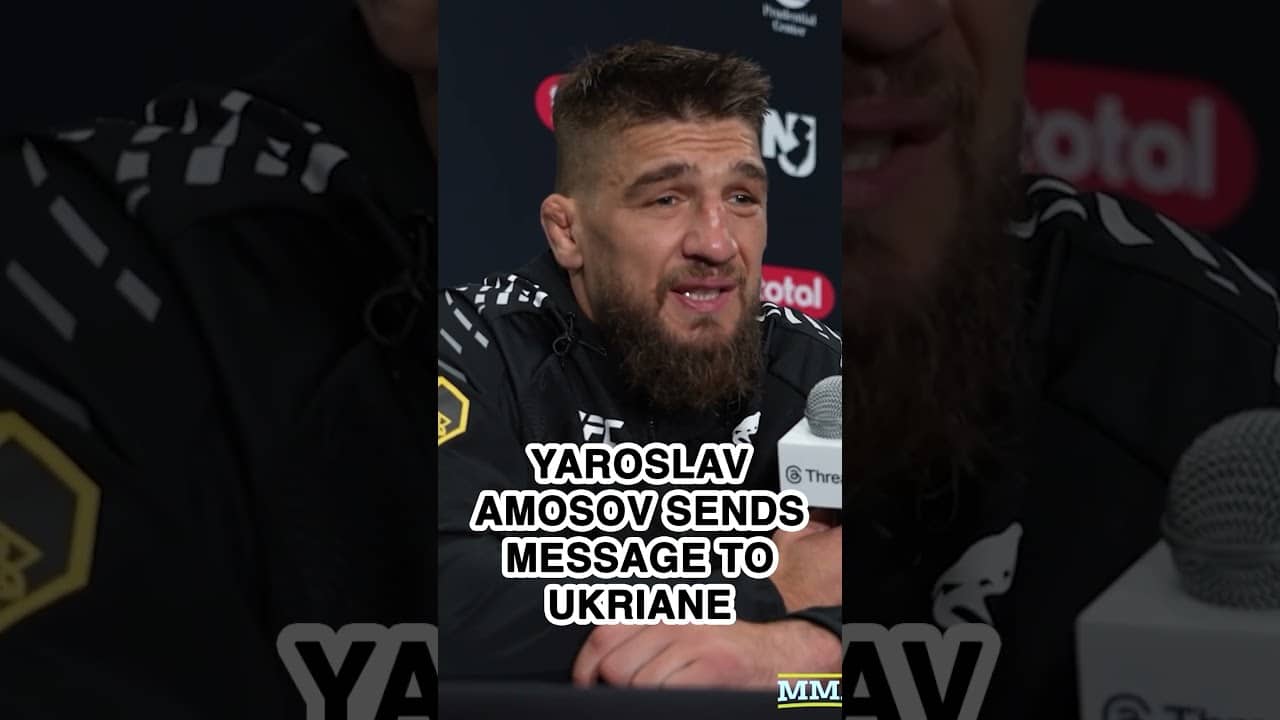 Yoroslov Amosov sends a message to Ukrainian soldiers after his win at #UFC328