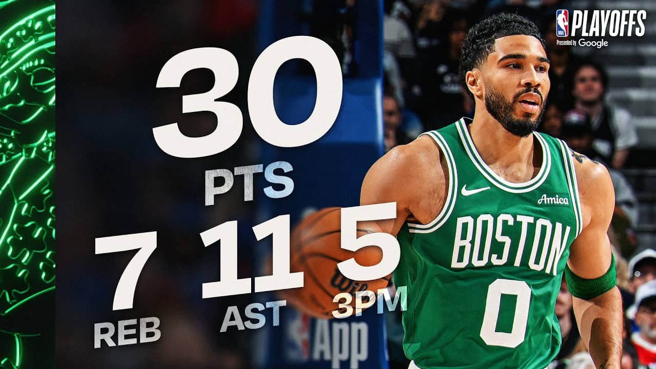 Jayson Tatum Passes Larry Bird with Historic 30 PTS & 11 AST Playoff Game | April 26, 2026