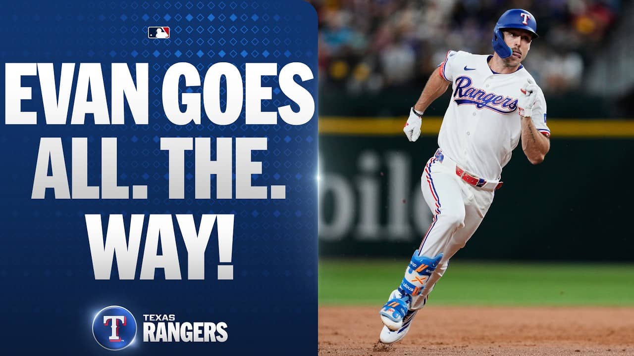 Evan Carter hits an INSIDE-THE-PARK HOME RUN for the Rangers! 😤🏃‍♂️‍➡️ | MLB Highlights