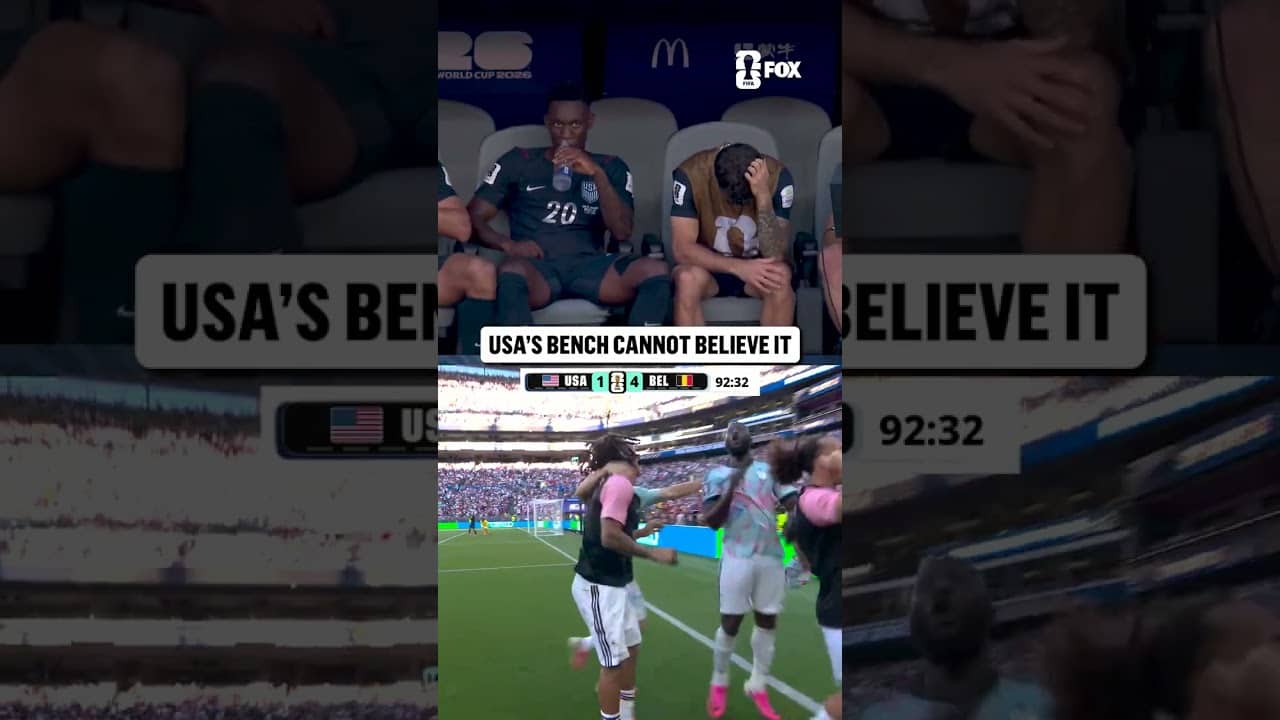 USA's reaction to Belgium's fourth of the night