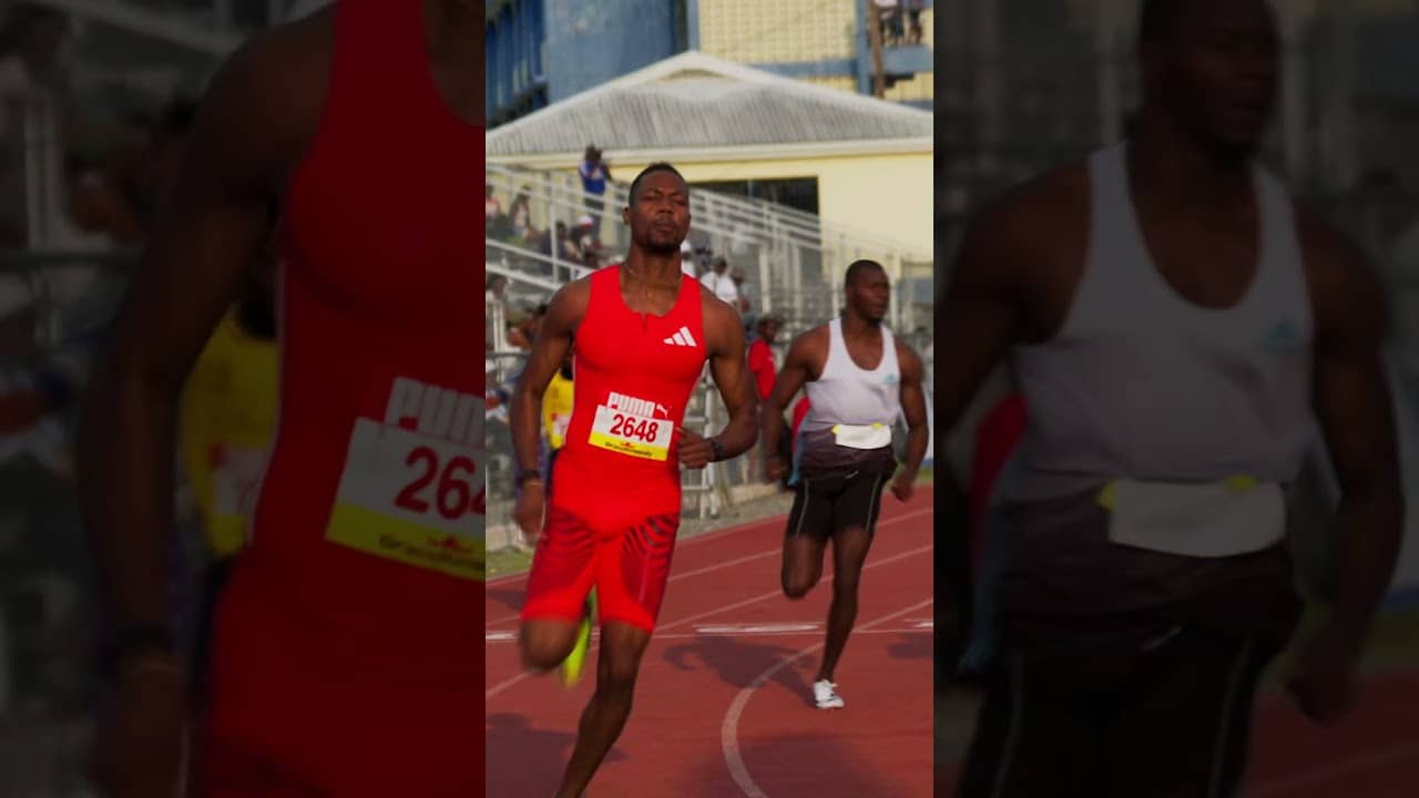 Zharnel Hughes wins 100m race