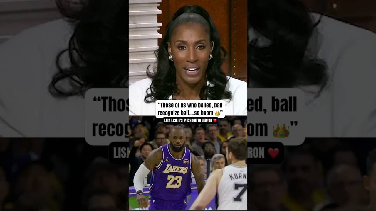 Lisa Leslie gives LeBron his flowers 💐
