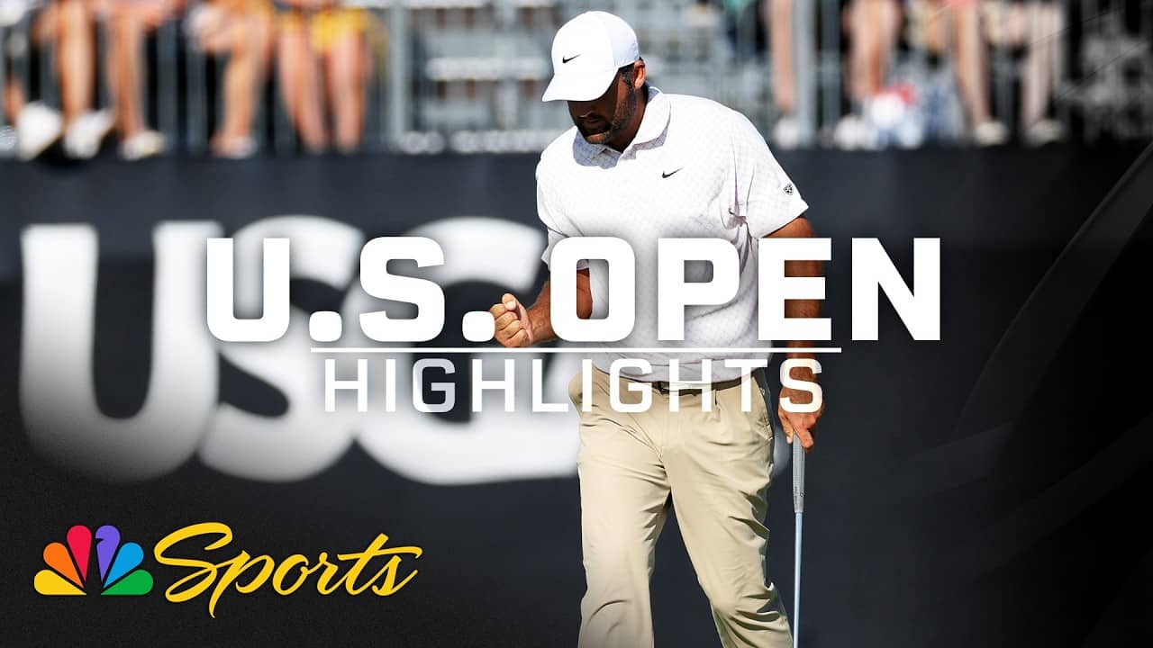 Scottie Scheffler drains chip shot on No. 14 at 2026 U.S. Open | Golf on NBC Sports