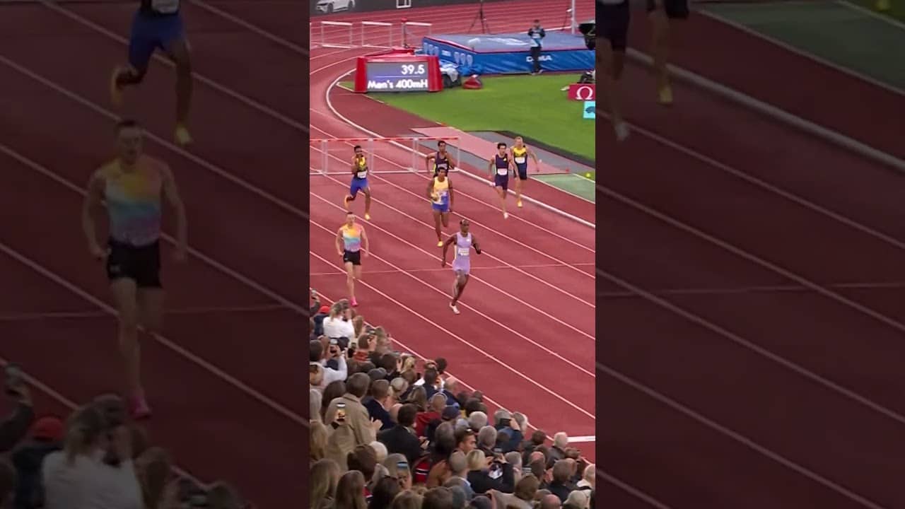 Dos Santos out runs home favourite Warholm in Oslo over 400m hurdles #DiamondLeague