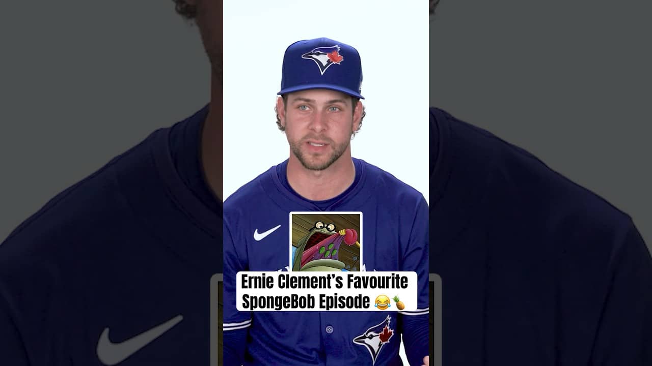 Ernie Clement shares his favourite SpongeBob episode 😂🥒 #MLB #BlueJays