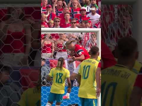 Haaland beats Gabriel in the air to put Norway in front