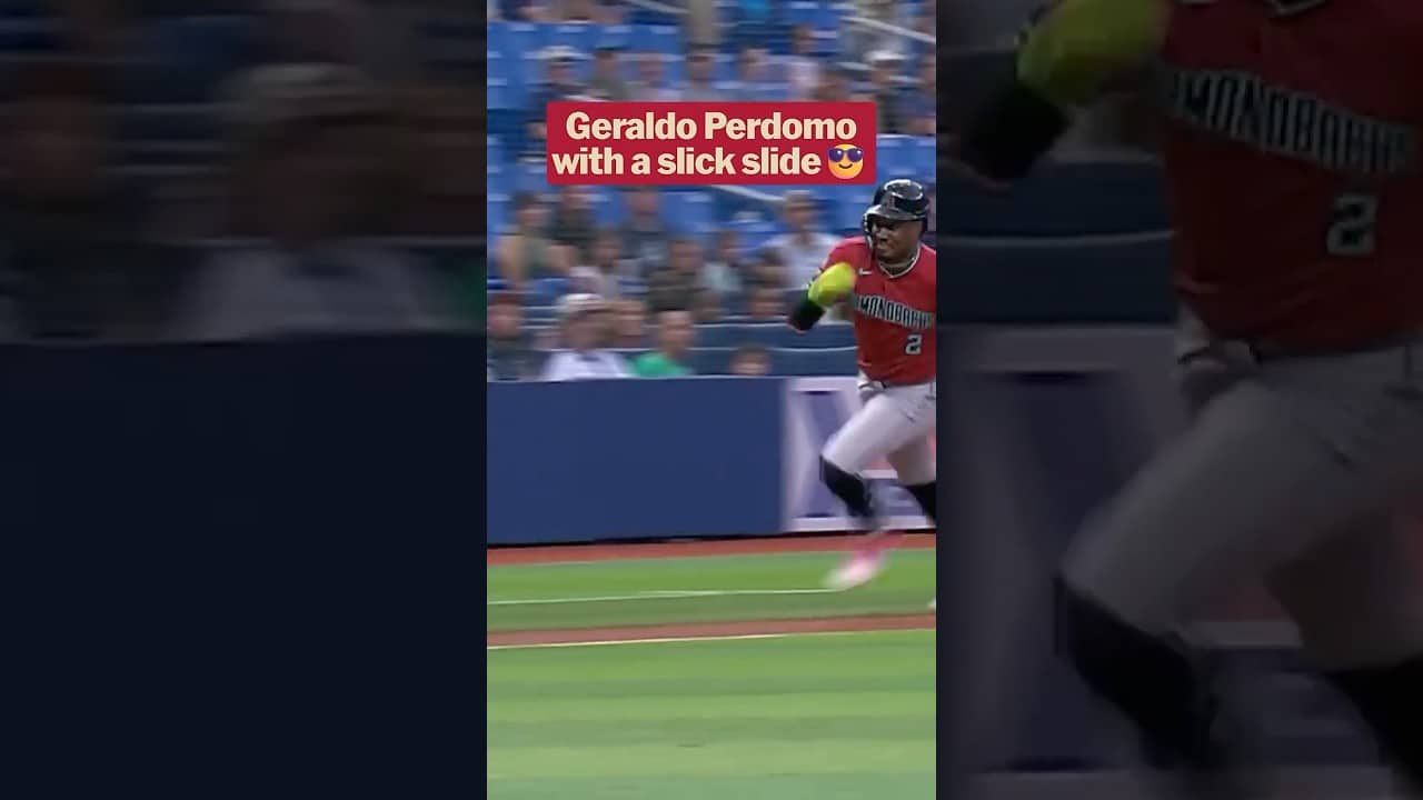 Geraldo Perdomo with the swim move to avoid the tag at the plate 😤