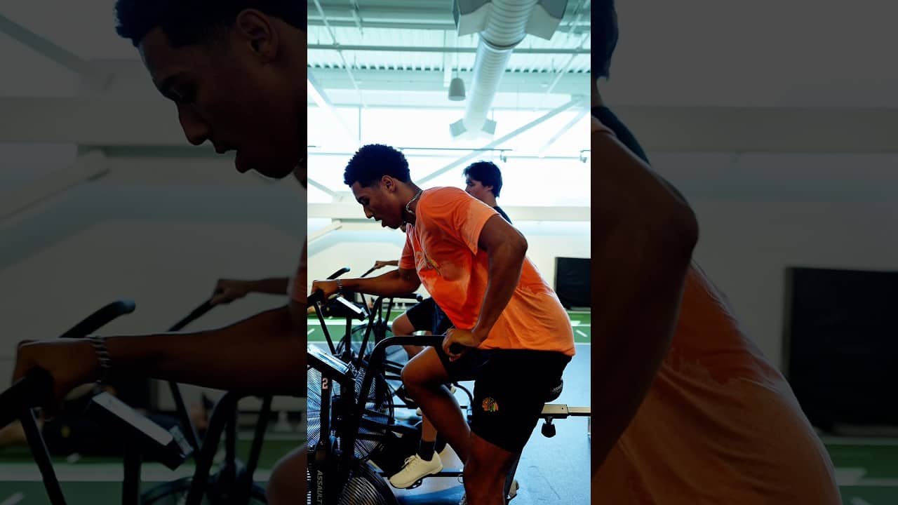 dev camp day 2 is underway 🏋️‍♂️ #developmentcamp #nhl #nhldraft #hockey #gym