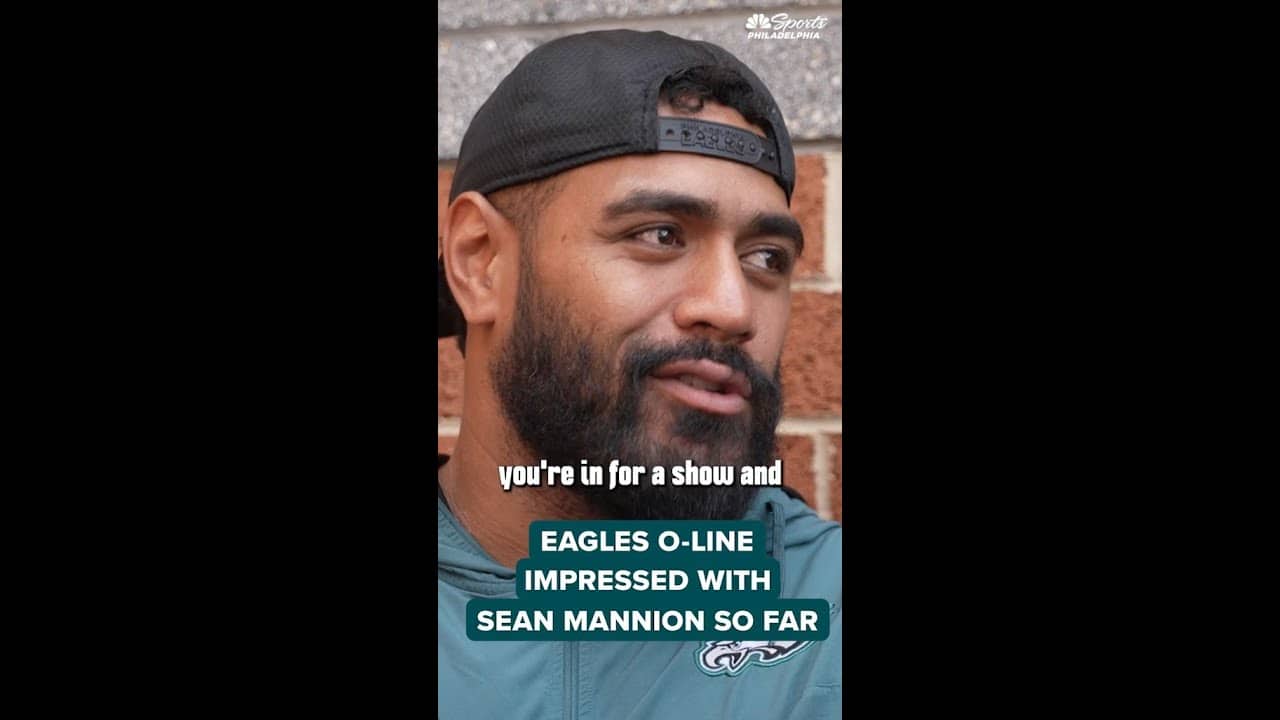 The Eagles O-line really likes the offense that Sean Mannion is installing this summer