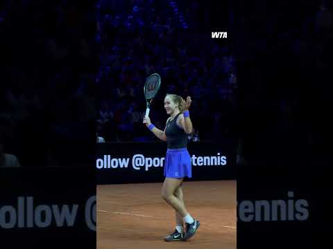 DIALED IN 📞Mirra Andreeva defeats the defending champion in three sets. #WTA