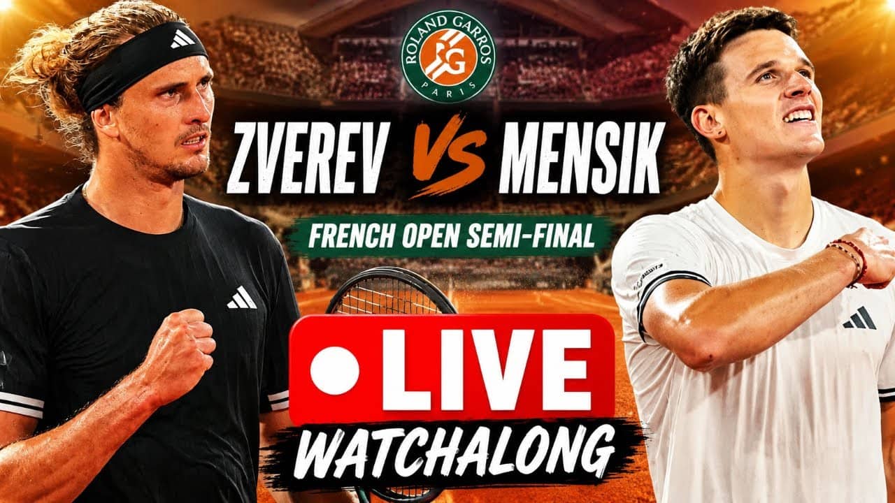 Alexander Zverev vs Jakub Mensik | French Open Semi-Final | LIVE TENNIS WATCHALONG