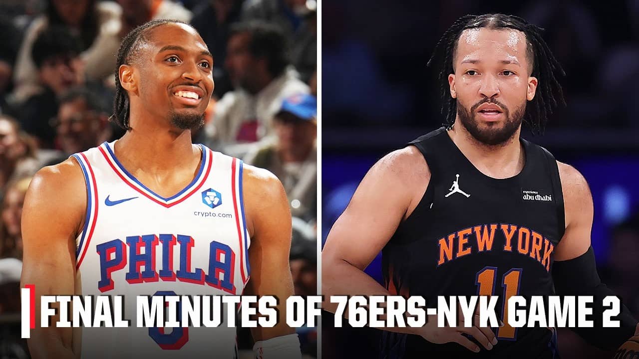 Final 5 minutes of Philadelphia 76ers vs. New York Knicks in ECSF Game 2 | NBA on ESPN