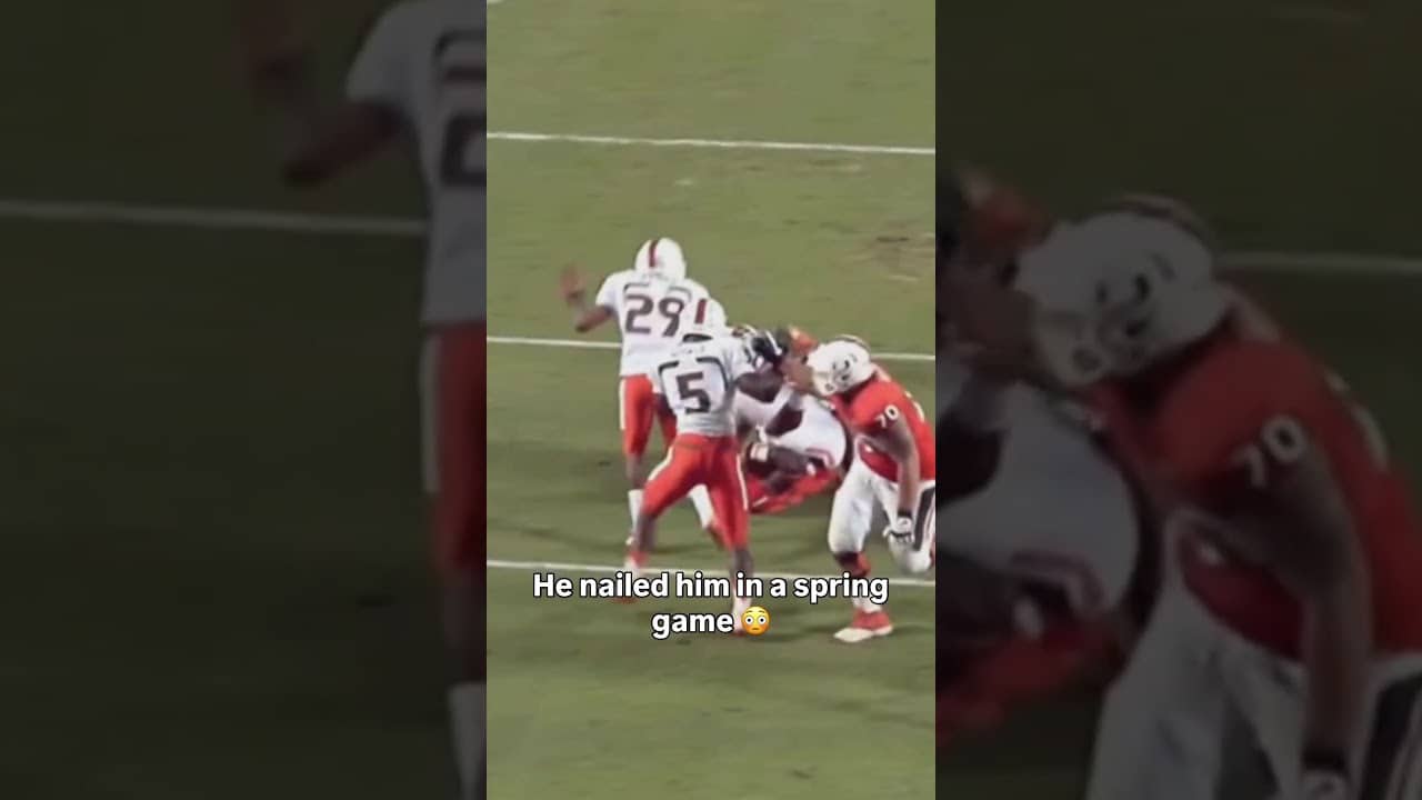 They are teammates 🤯 #miamihurricanes #accfootball #collegefootball