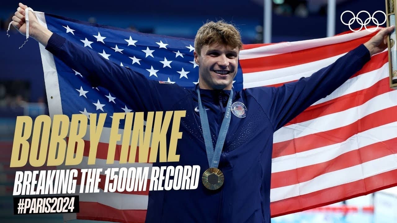 How Bobby Finke Broke the 1500m World Record at #Paris2024  🇺🇸