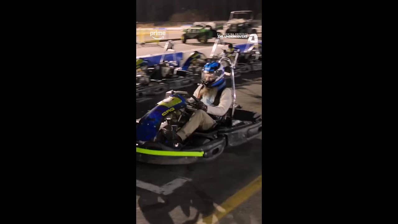 You never know WHO might show up at the go-kart track with you 🏁