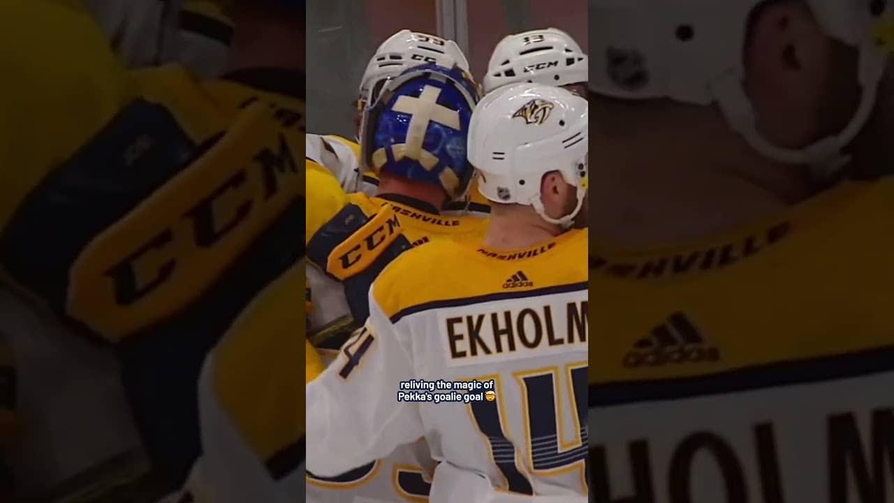 Pekka Rinne's Goalie Goal 🤯 #predsnhl #pekkarinne