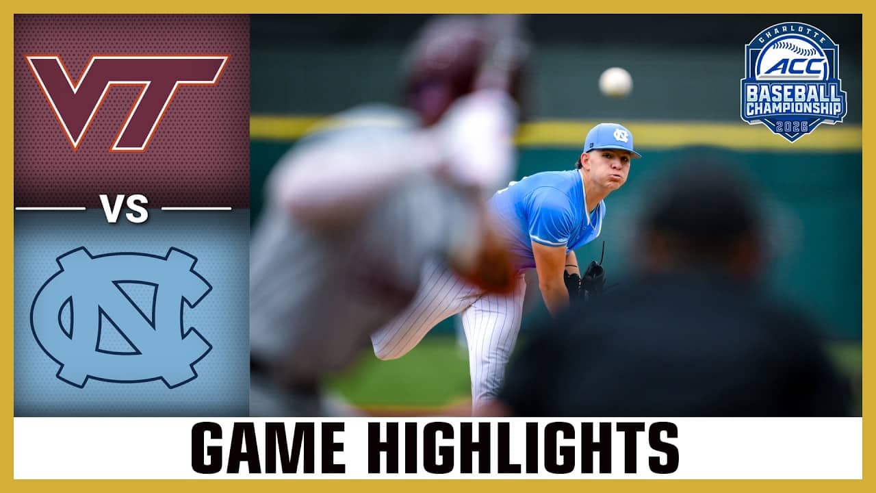 Virginia Tech vs. North Carolina Game Highlights | 2026 ACC Baseball Championship (Quarterfinals)