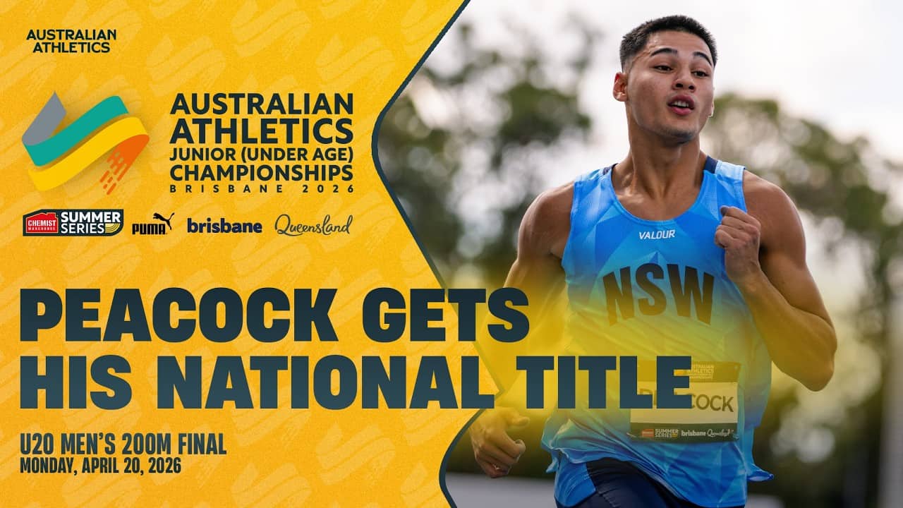 Zaiver Peacock too strong in U20 Men's 200m final | 2026 Australian Athletics Junior Championships