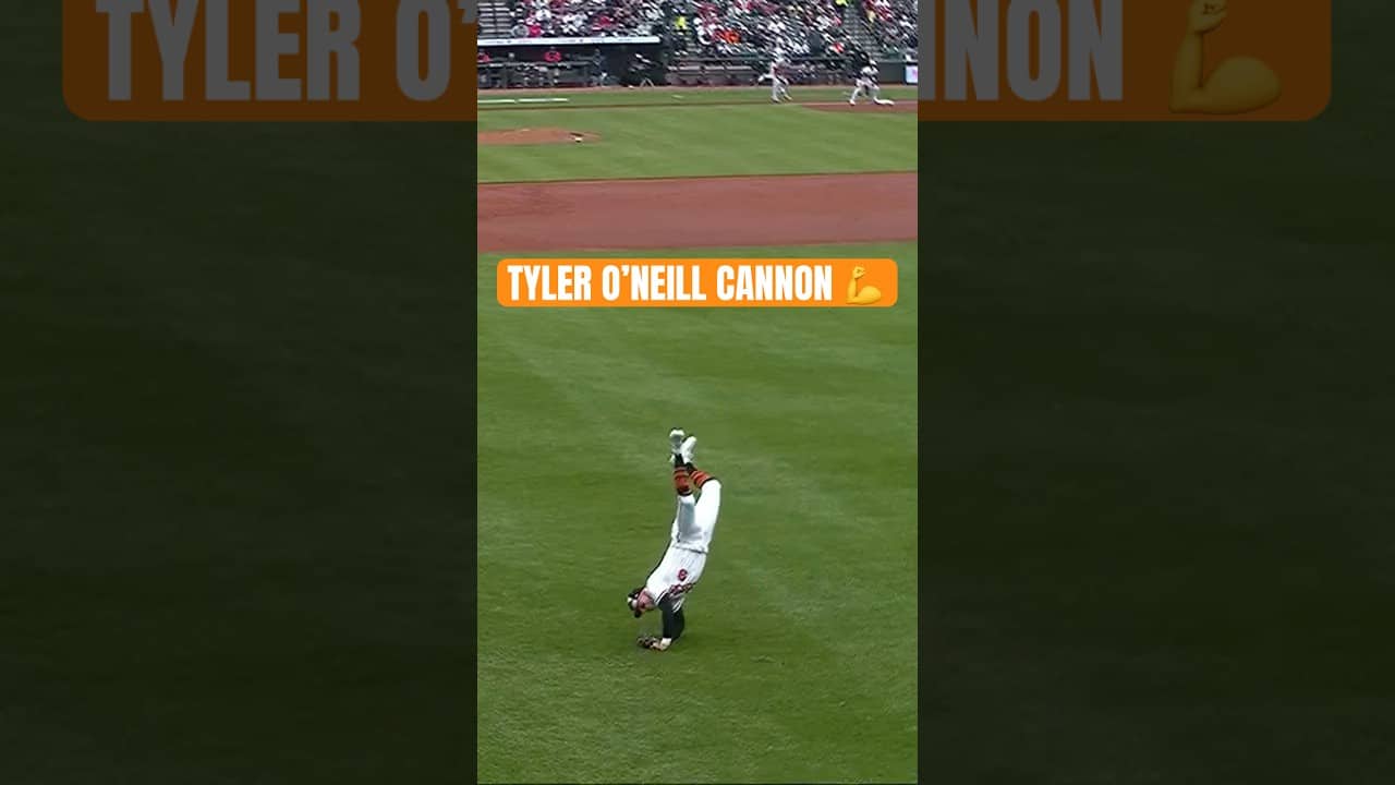 Tyler O’Neill throw & a cartwheel 🤸‍♂️