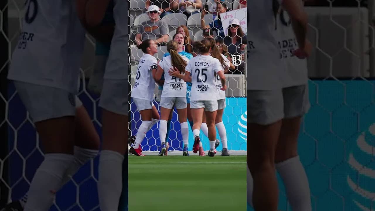 Bay FC Goalkeeper Jordan Silkowitz with the PK Save against San Diego Wave FC