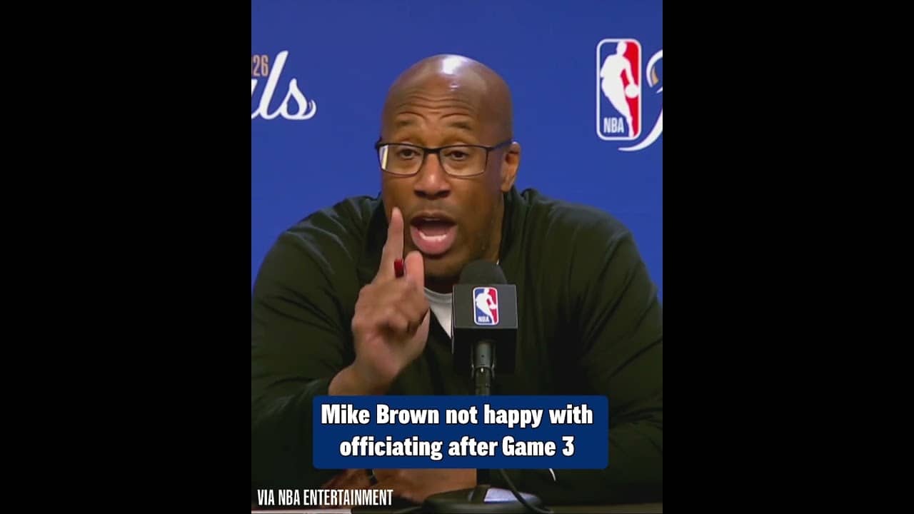 Mike Brown not happy with the officials after the Knicks lost to Spurs in Game 3 of the NBA Finals