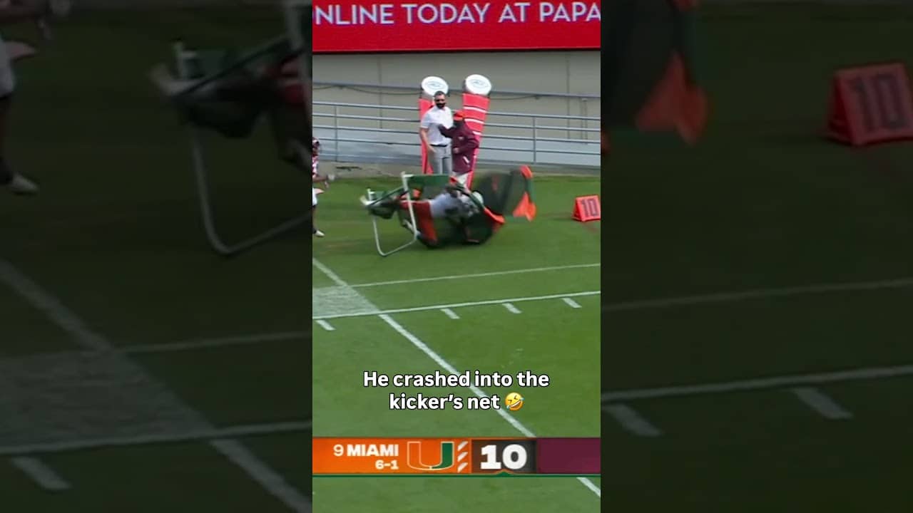 Who put that there 😅 #miamihurricanes #accfootball #collegefootball