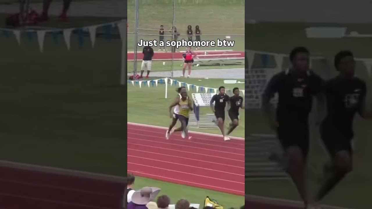 Sophomore Braden Pickett a wind legal 10.21!