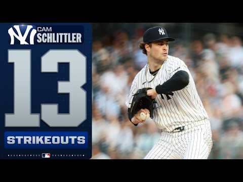 Cam Schlittler sets a new CAREER HIGH with 13 strikeouts for the Yankees! 😤(AL best 1.71 ERA!)