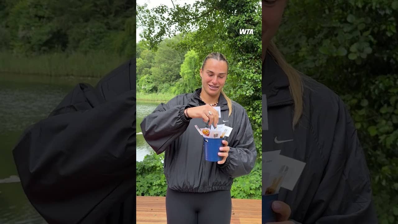 Experience baby 😏 Which emoji?! with Aryna Sabalenka! #wta #tennis #travel