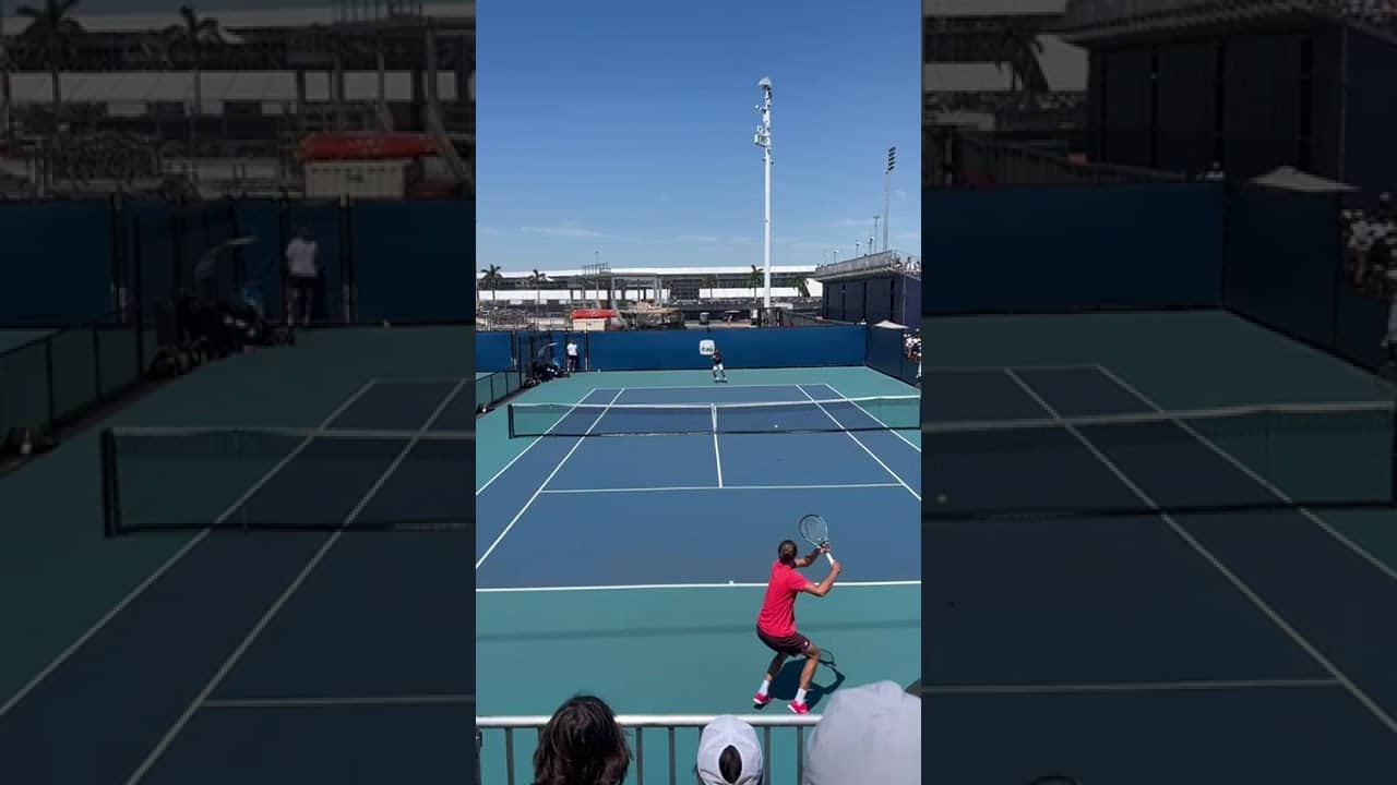 Alexander Zverev forehand fail on the stretch in practice with Arthur Fils in Miami #atptour #atp