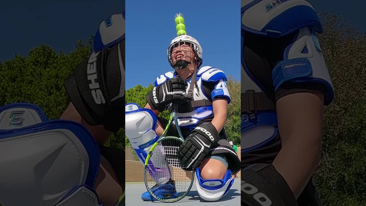ATP Pro Arthur Fils Tries to Hit a Tennis Can Off My Head…(BAD IDEA!!) 😂 (Don't Miss The Full Video)