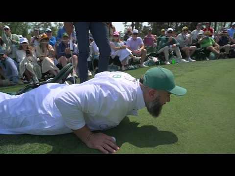 Jason Kelce CADDIES for Akshay Bhatia at the Par 3 Contest! 🔥 | The Masters