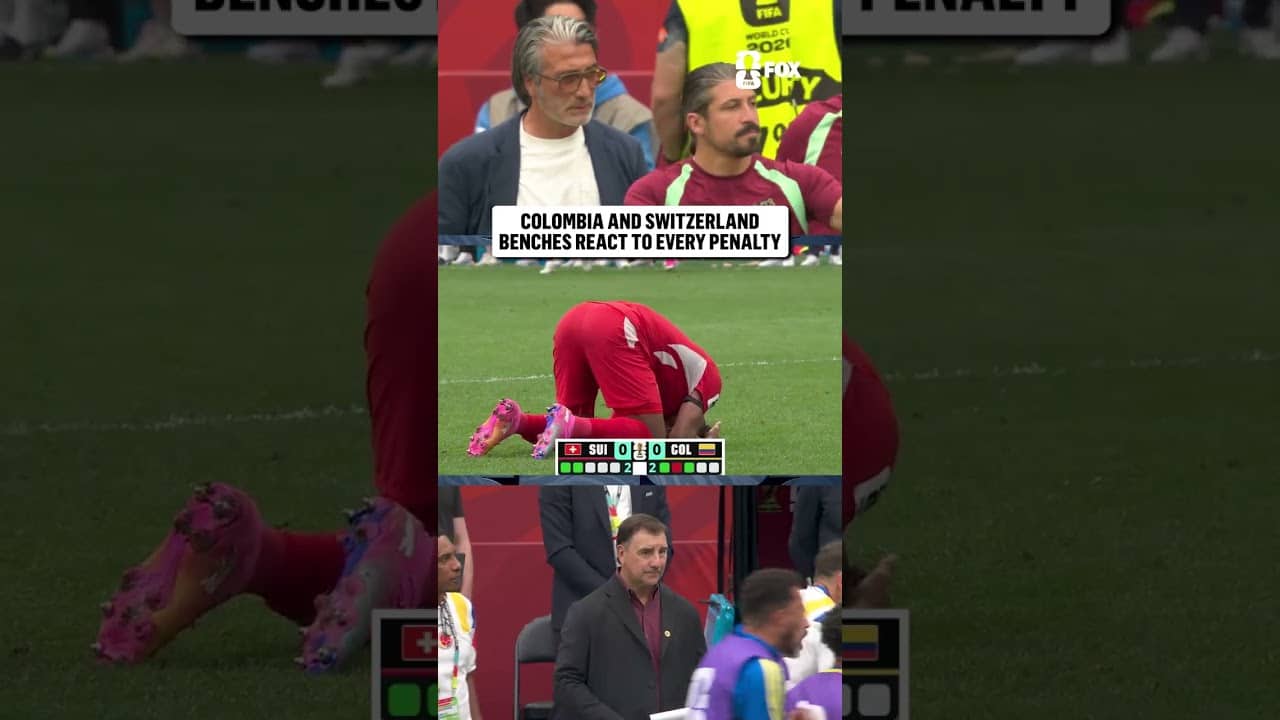 Murat Yakin and Néstor Lorenzo react to every penalty between Switzerland and Colombia