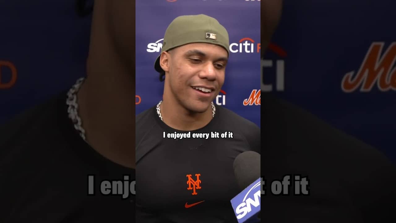 Juan Soto says he enjoys "every bit of" the Subway Series, even the "weird words" from the crowd 😂