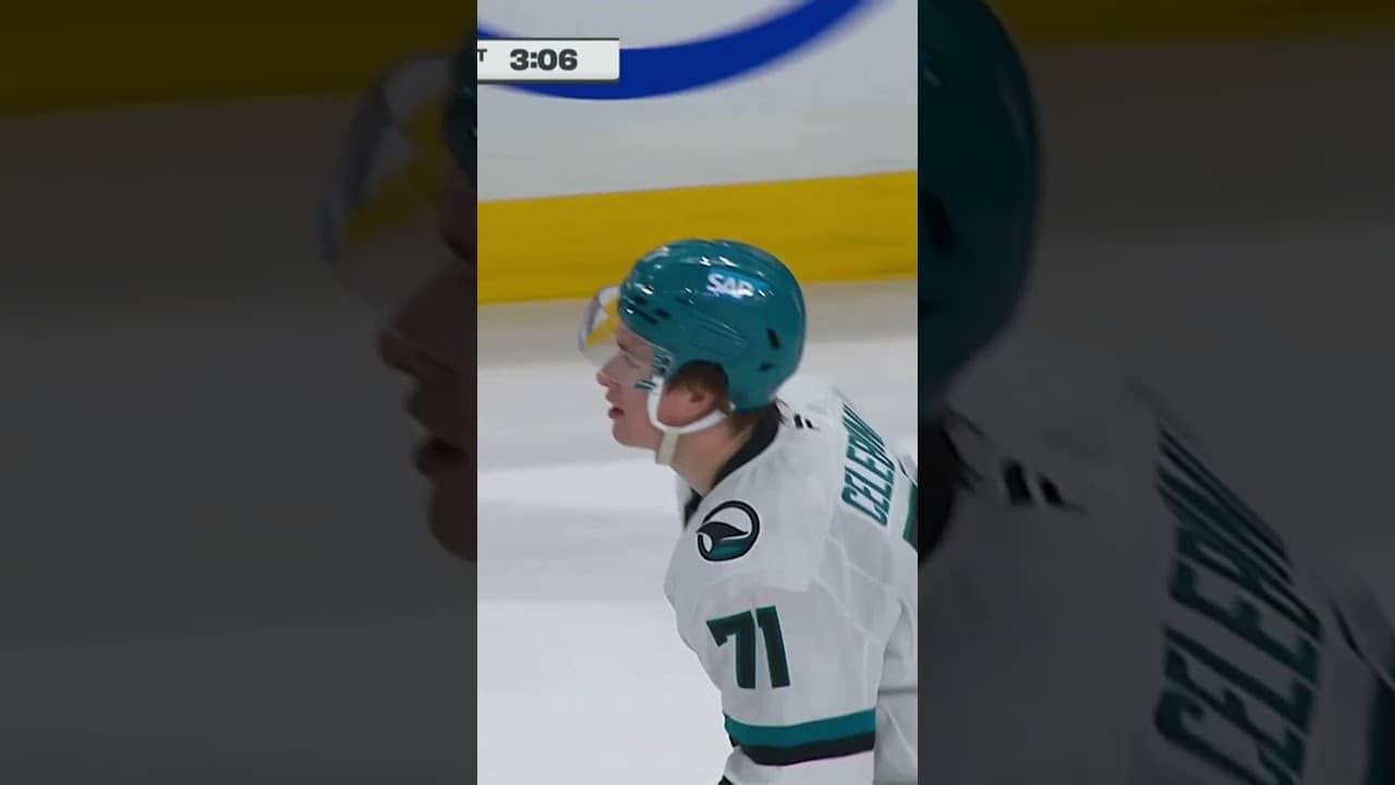Macklin Celebrini hits 114 points.  #hockey #nhl #sharks