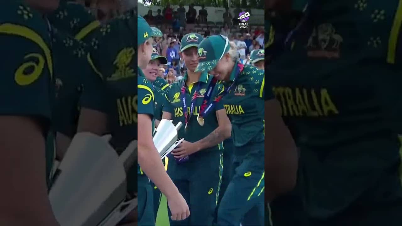 The trophy is theirs 🏆 Australia celebrate their Women's #T20WorldCup triumph in style 😍