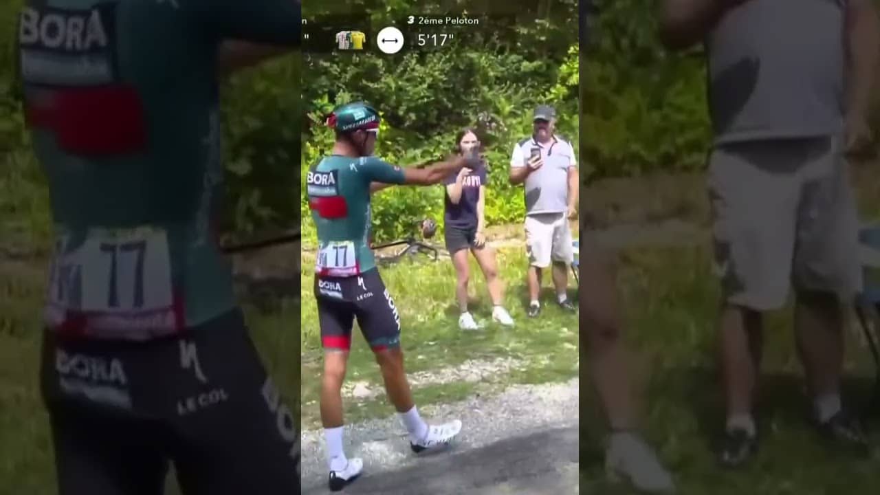 When Nils Politt had an absolute disaster with the neutral service bikes after snapping a chain 😲