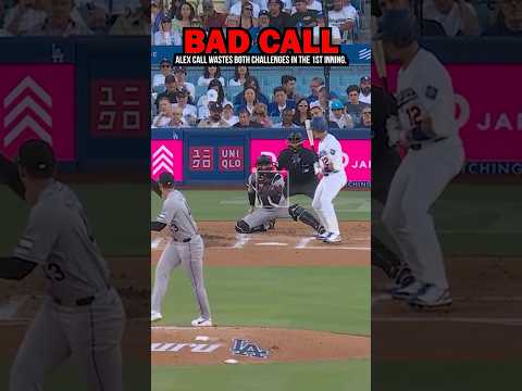 Bad Call. Alex Call wastes both Dodgers challenges in his 1st AB in the 1st inning. 🙄