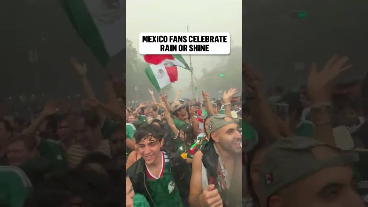 The weather won't stop the Mexico fans from celebrating their opening 3 points