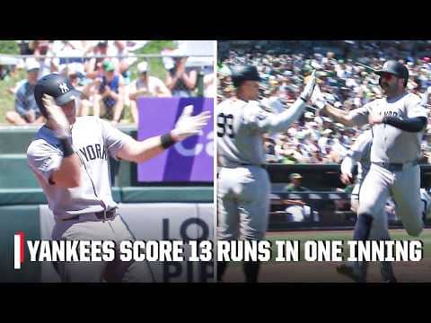 Yankees score 13 RUNS IN ONE INNING vs. Athletics 🤯 | ESPN MLB