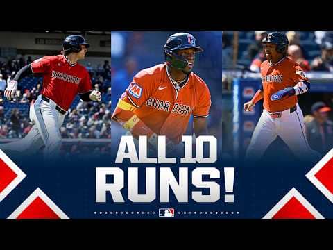 Angel Martínez hits a GRAND SLAM to cap off the Guardians' 10-RUN PERFORMANCE!😮💥