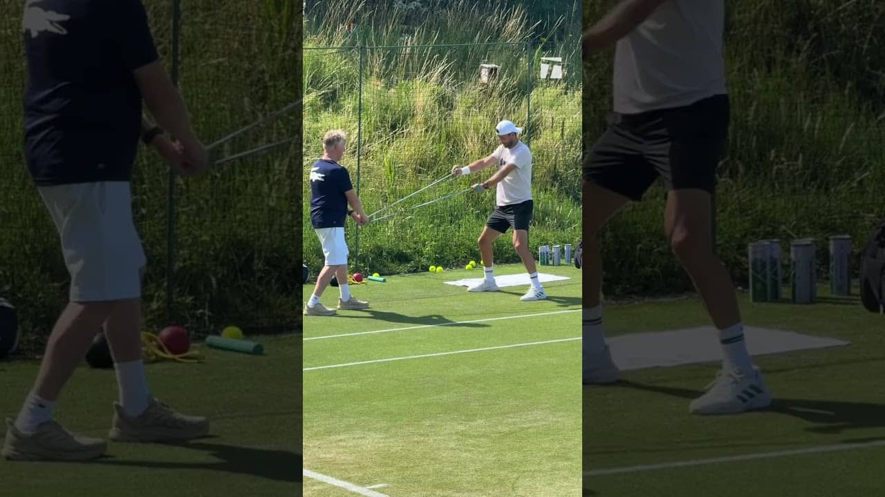 His warmup is our workout 🫪 #wimbledon #grigordimitrov #tennis