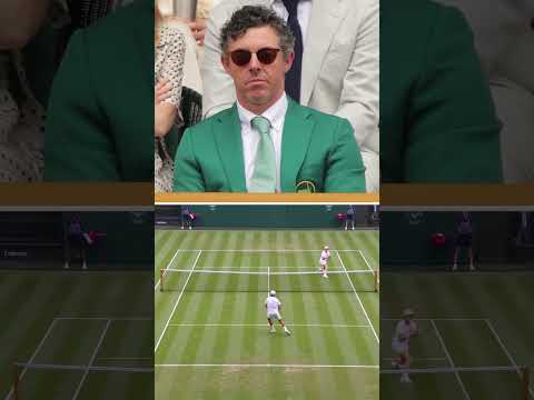 Rory McIlroy 👀 Jannik Sinner #Wimbledon