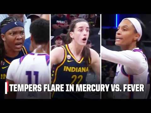 FIVE TECHNICALS assessed in scuffle between Phoenix Mercury and Indiana Fever 😳 | WNBA on ESPN