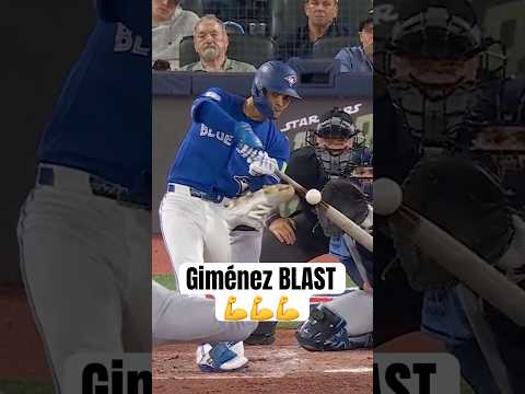 Andrés Giménez sends it deep for a three-run blast 🔥 #MLB #BlueJays