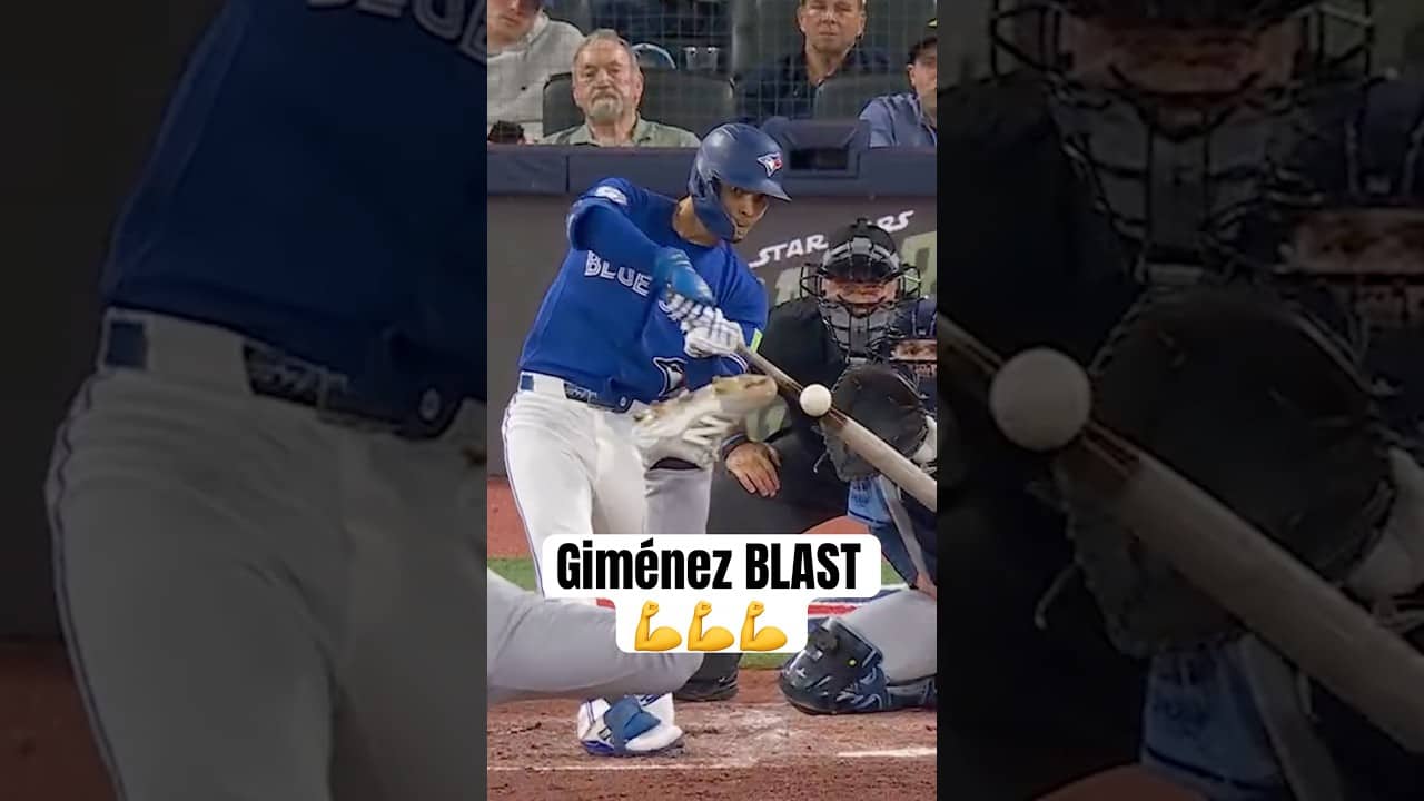 Andrés Giménez sends it deep for a three-run blast 🔥 #MLB #BlueJays